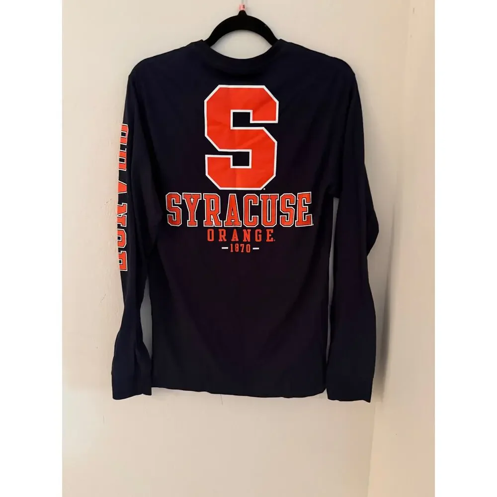 Syracuse University -Men's Champion Orange Logo Long Sleeve T-Shirt-Size S-NWOT - Picture 4 of 6